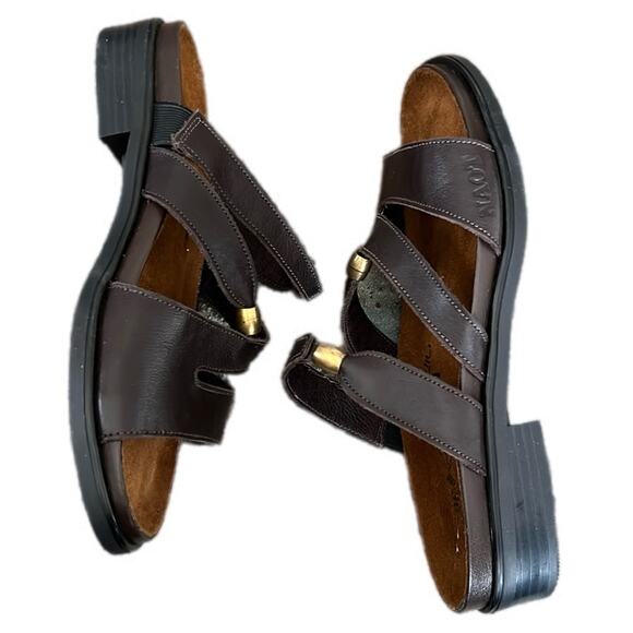Naot Brown Leather Sandals 5 36 Flats Slides Shoes Israel - Picture 7 of 11